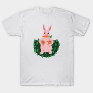 Pink rabbit loves carrots T-Shirt